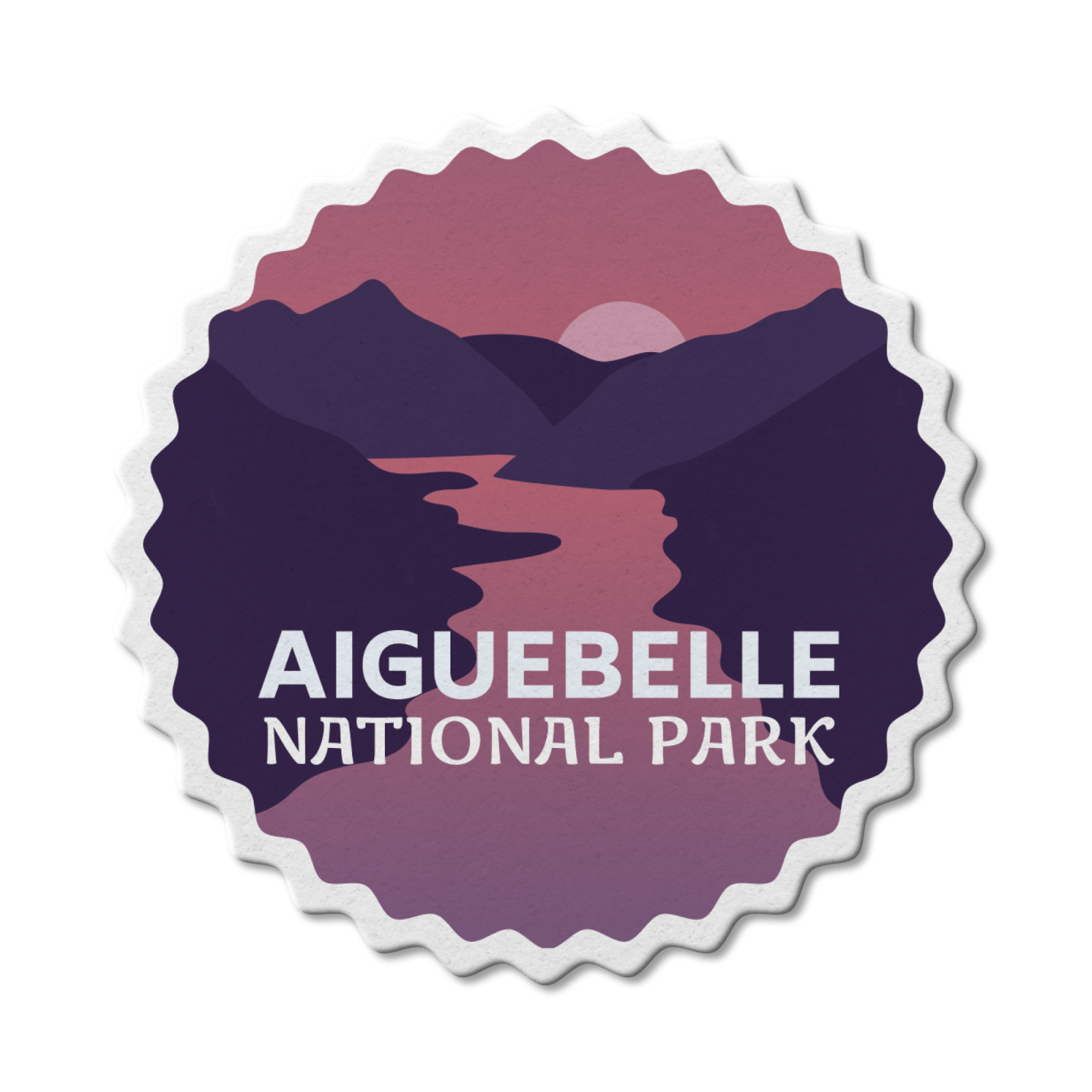 Autocollant en vinyle imperméable pour parc national Aiguebelle, Québec