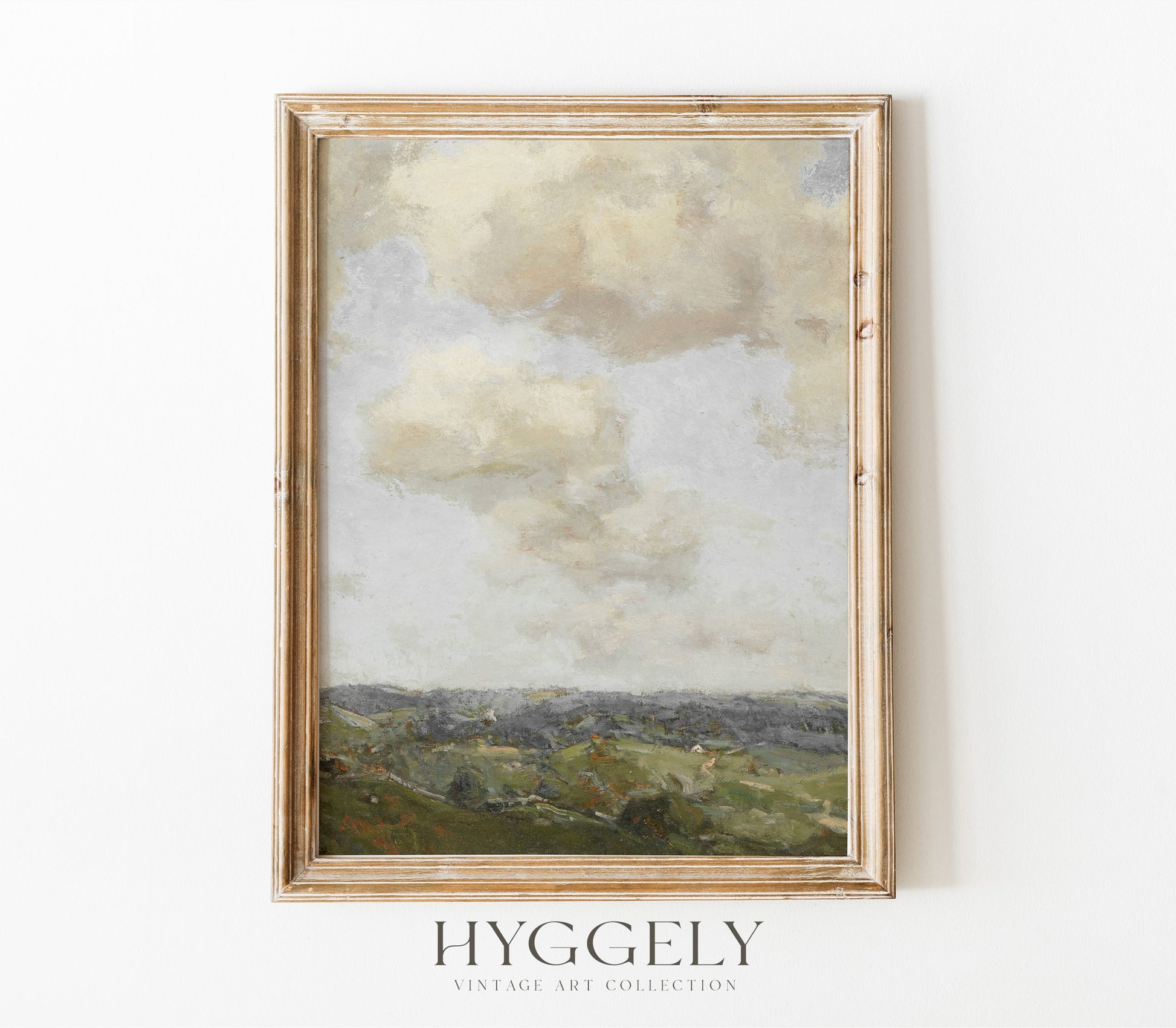 Tableau vintage de paysage, ciel et terre L0204