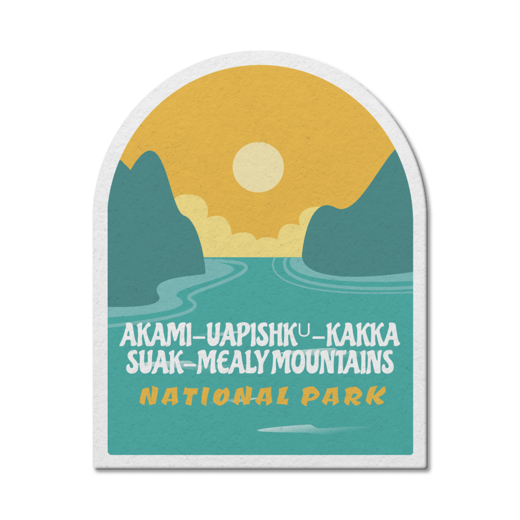 Autocollant en vinyle imperméable du parc national Akami-Uapishku-KakKasuak-Mealy du Canada 