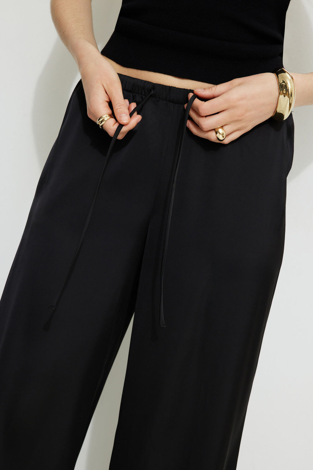 Pantalon large en satin Leo