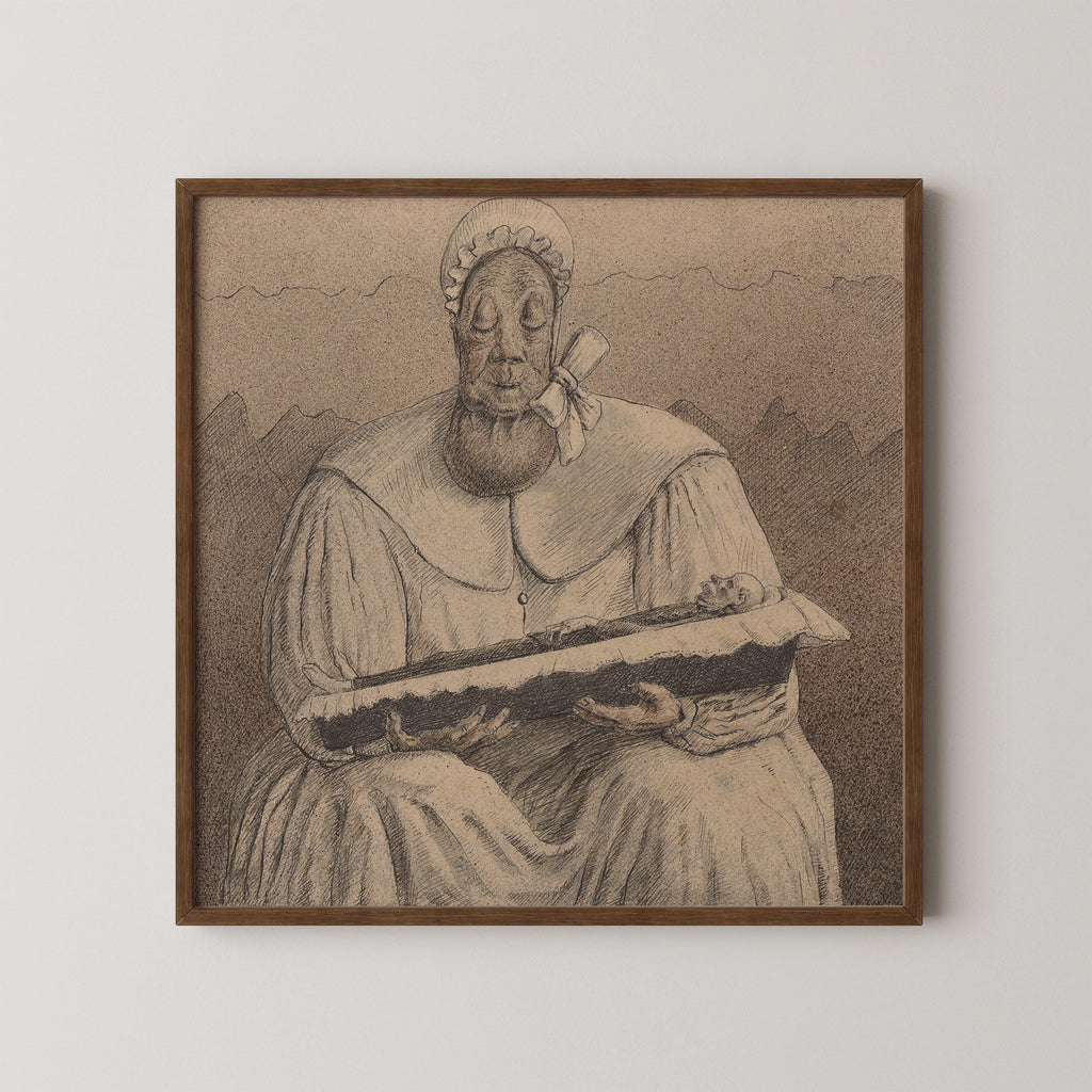 Estampe surréaliste d'Alfred Kubin : Esquisse symboliste, impression giclée monochrome