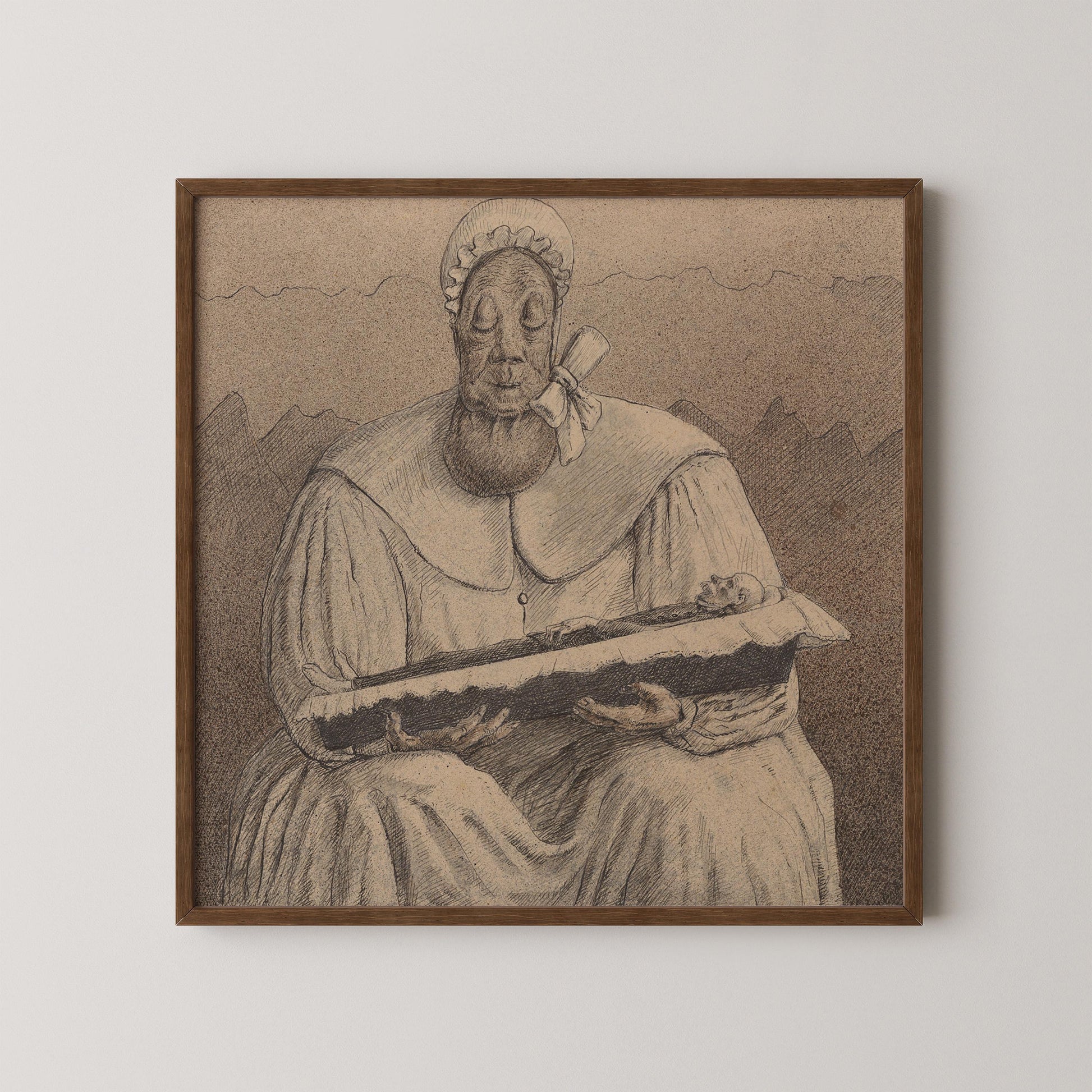 Estampe surréaliste d'Alfred Kubin : Esquisse symboliste, impression giclée monochrome