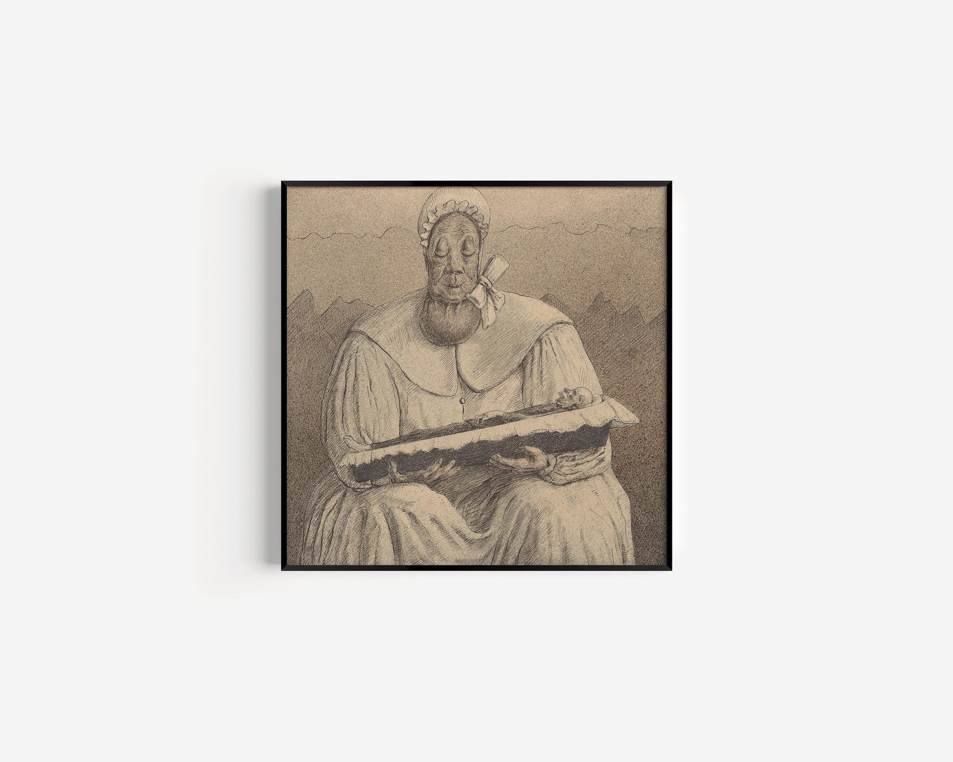 Estampe surréaliste d'Alfred Kubin : Esquisse symboliste, impression giclée monochrome