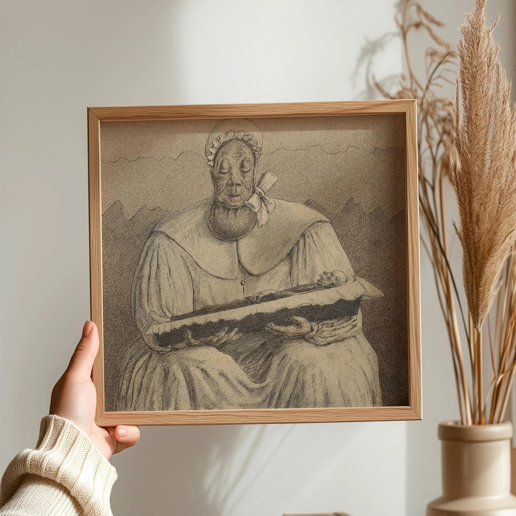 Estampe surréaliste d'Alfred Kubin : Esquisse symboliste, impression giclée monochrome