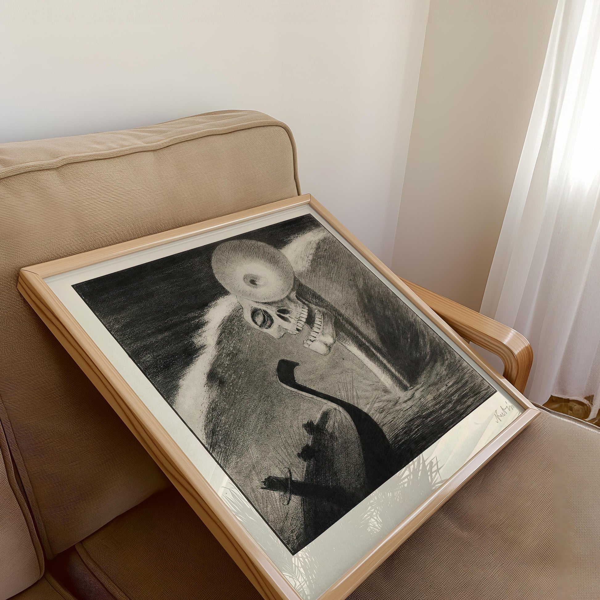 Alfred Kubin - L'Horreur | Croquis monochrome du célèbre artiste symboliste surréaliste (disponible encadré ou non) 1x1