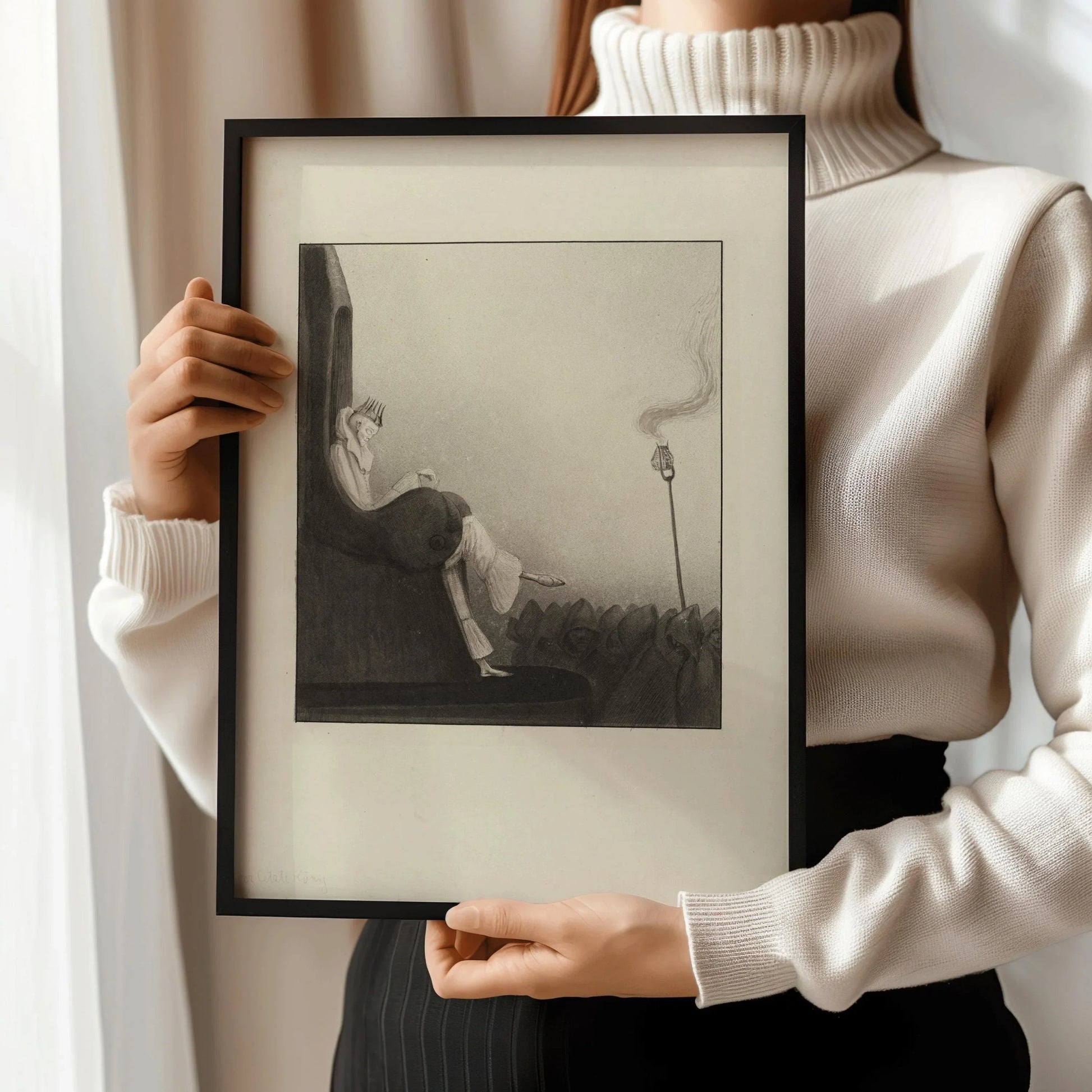 Alfred Kubin - The Last King | Symbolist Artwork | Vintage Neutral Sketch Art available framed or unframed