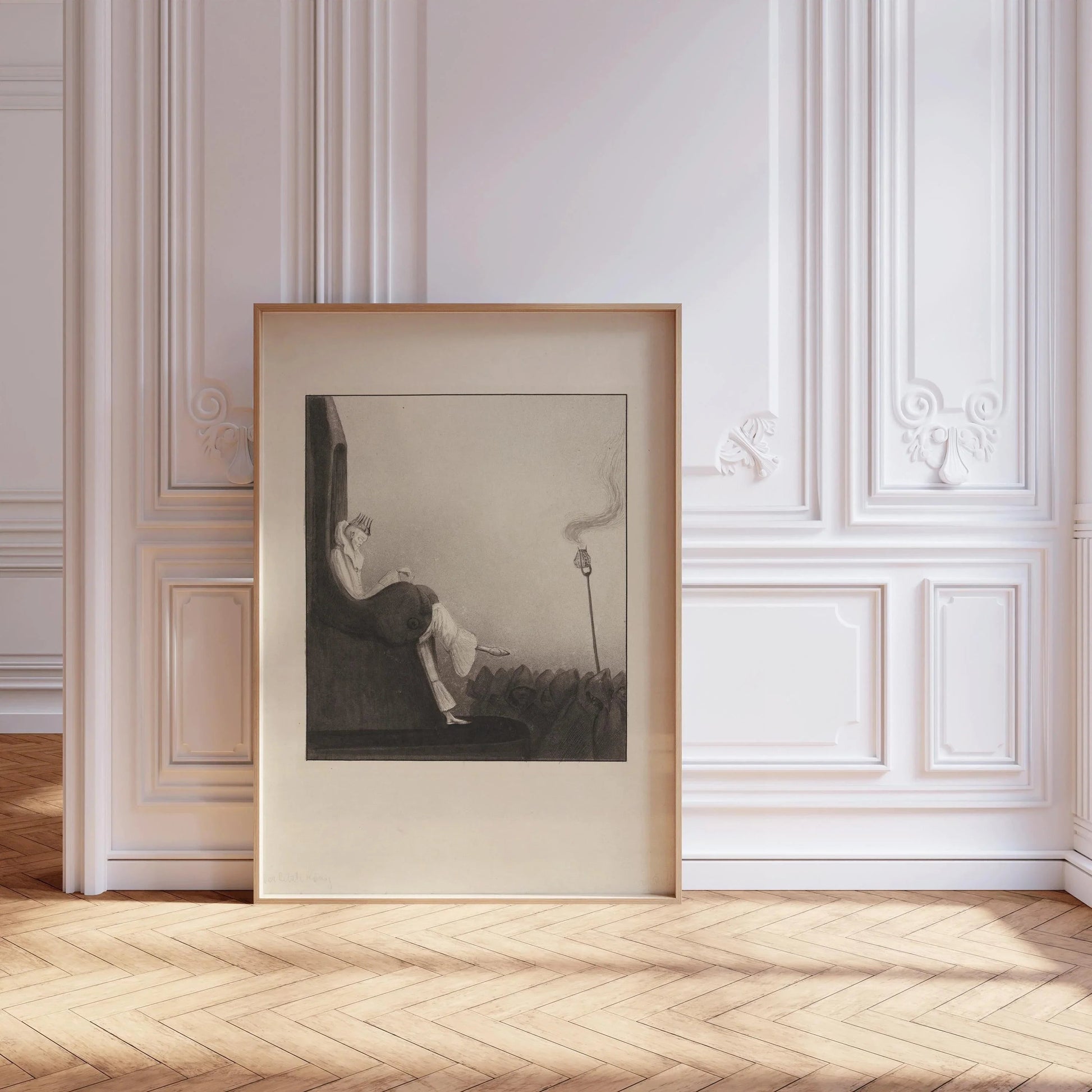 Alfred Kubin - The Last King | Symbolist Artwork | Vintage Neutral Sketch Art available framed or unframed