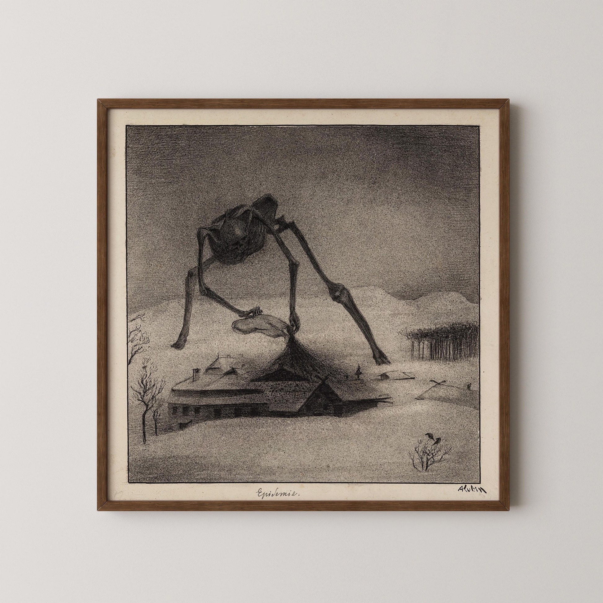 Alfred Kubin - The Plague | Famous Surreal Symbolist Monochrome Sketch Art (available handframed or unframed) 1x1