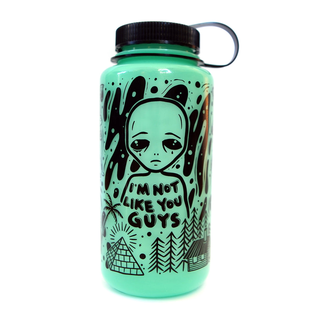 Glow in the Dark Alien 32 oz Nalgene Water Bottle