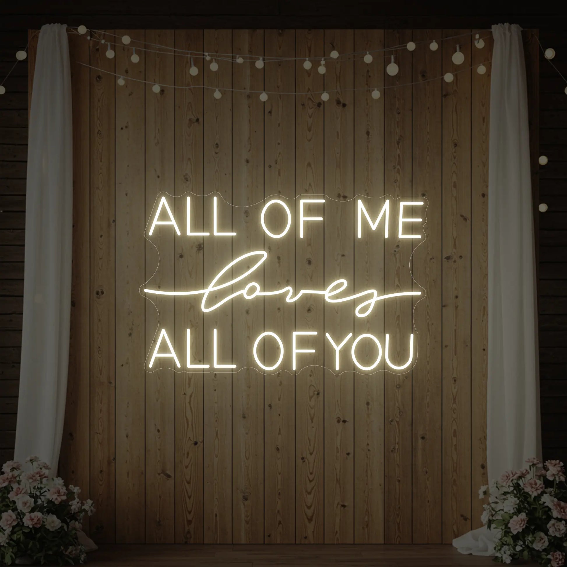 Enseigne lumineuse « Tout de moi, je t’aime tout entier »