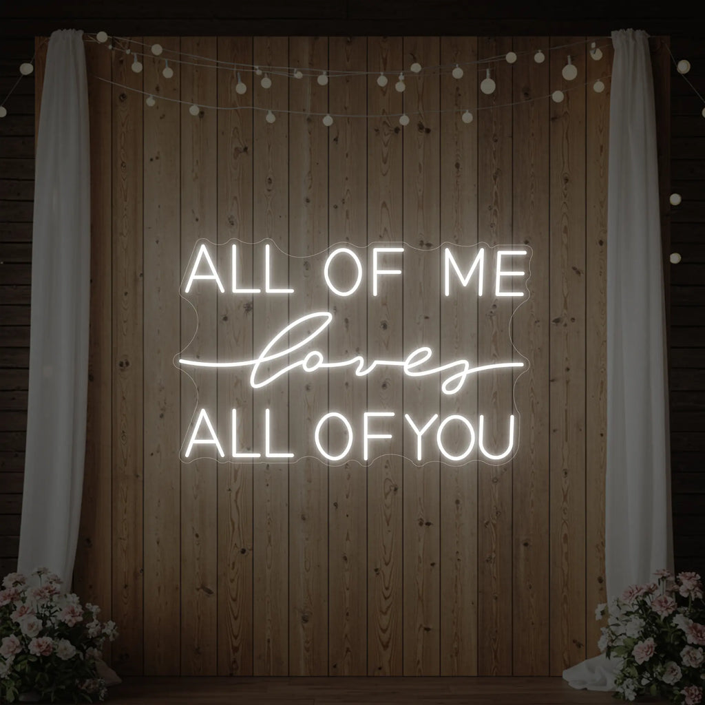 Enseigne lumineuse « Tout de moi, je t’aime tout entier »