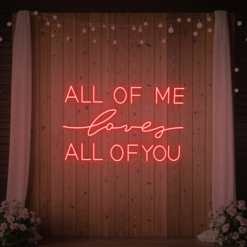 Enseigne lumineuse « Tout de moi, je t’aime tout entier »