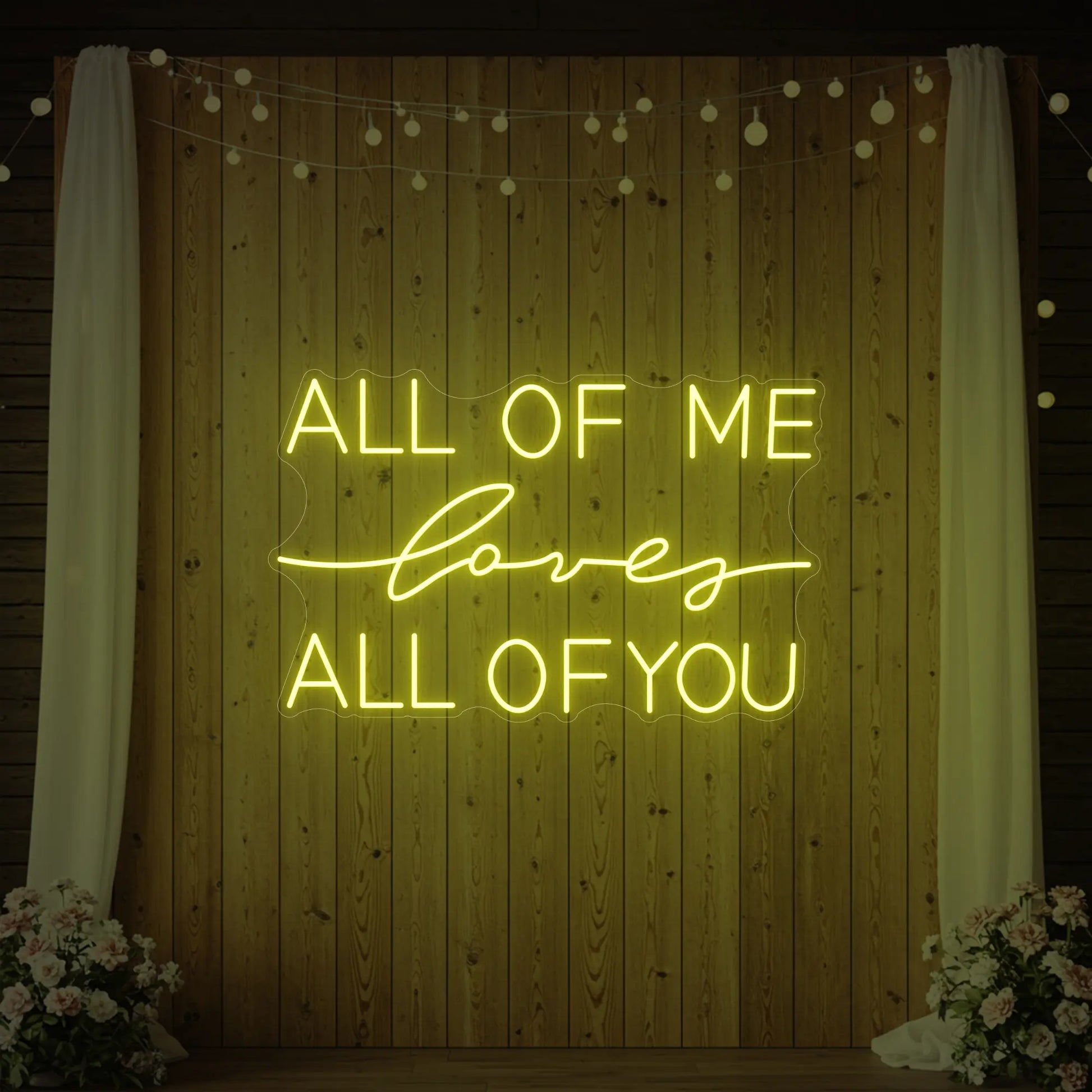 Enseigne lumineuse « Tout de moi, je t’aime tout entier »