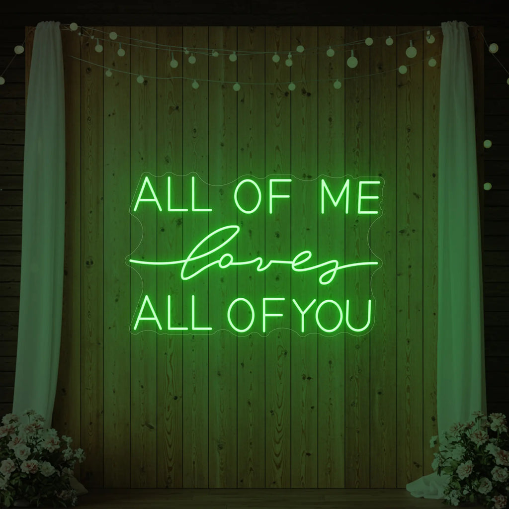 Enseigne lumineuse « Tout de moi, je t’aime tout entier »