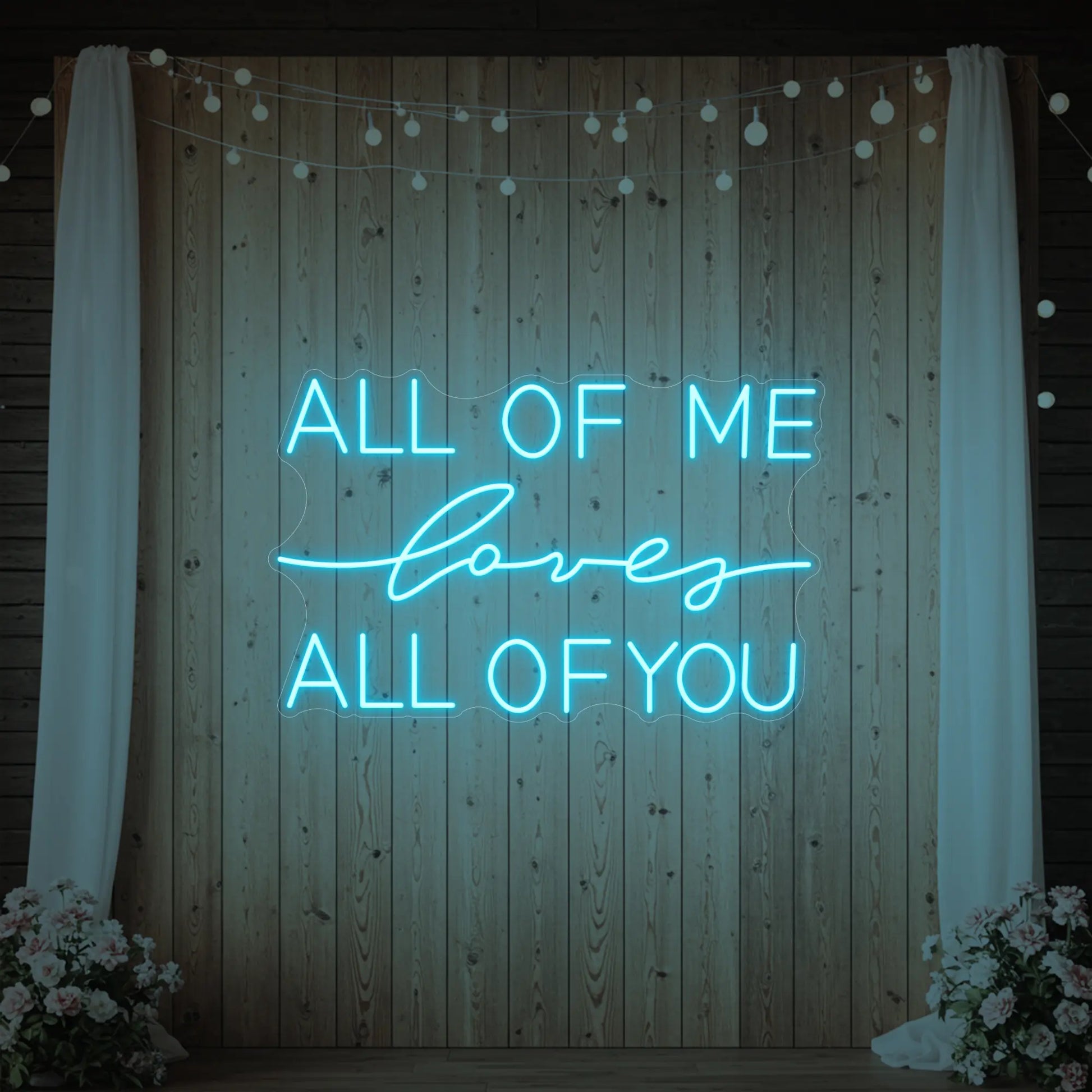 Enseigne lumineuse « Tout de moi, je t’aime tout entier »