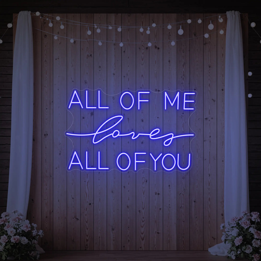 Enseigne lumineuse « Tout de moi, je t’aime tout entier »