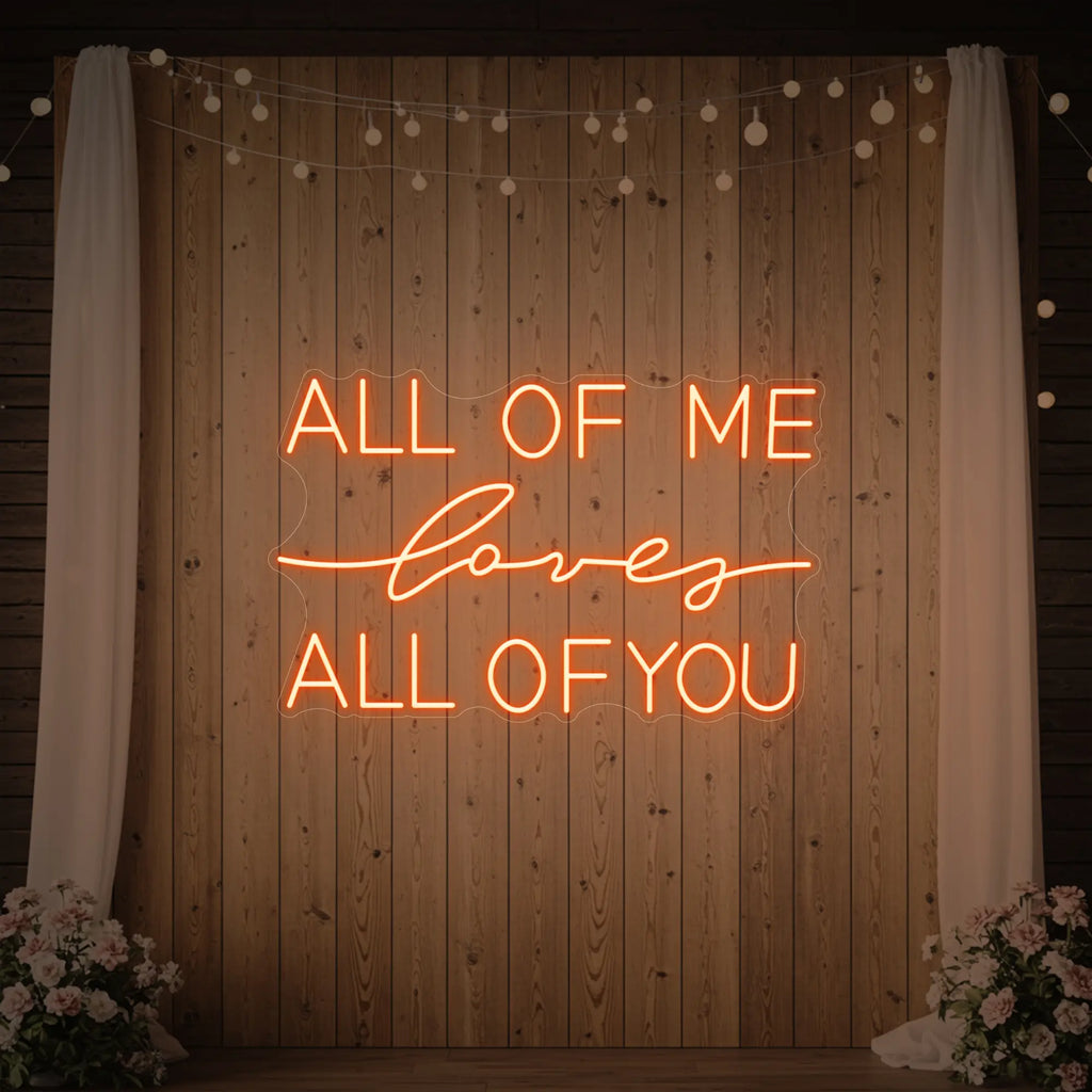 Enseigne lumineuse « Tout de moi, je t’aime tout entier »