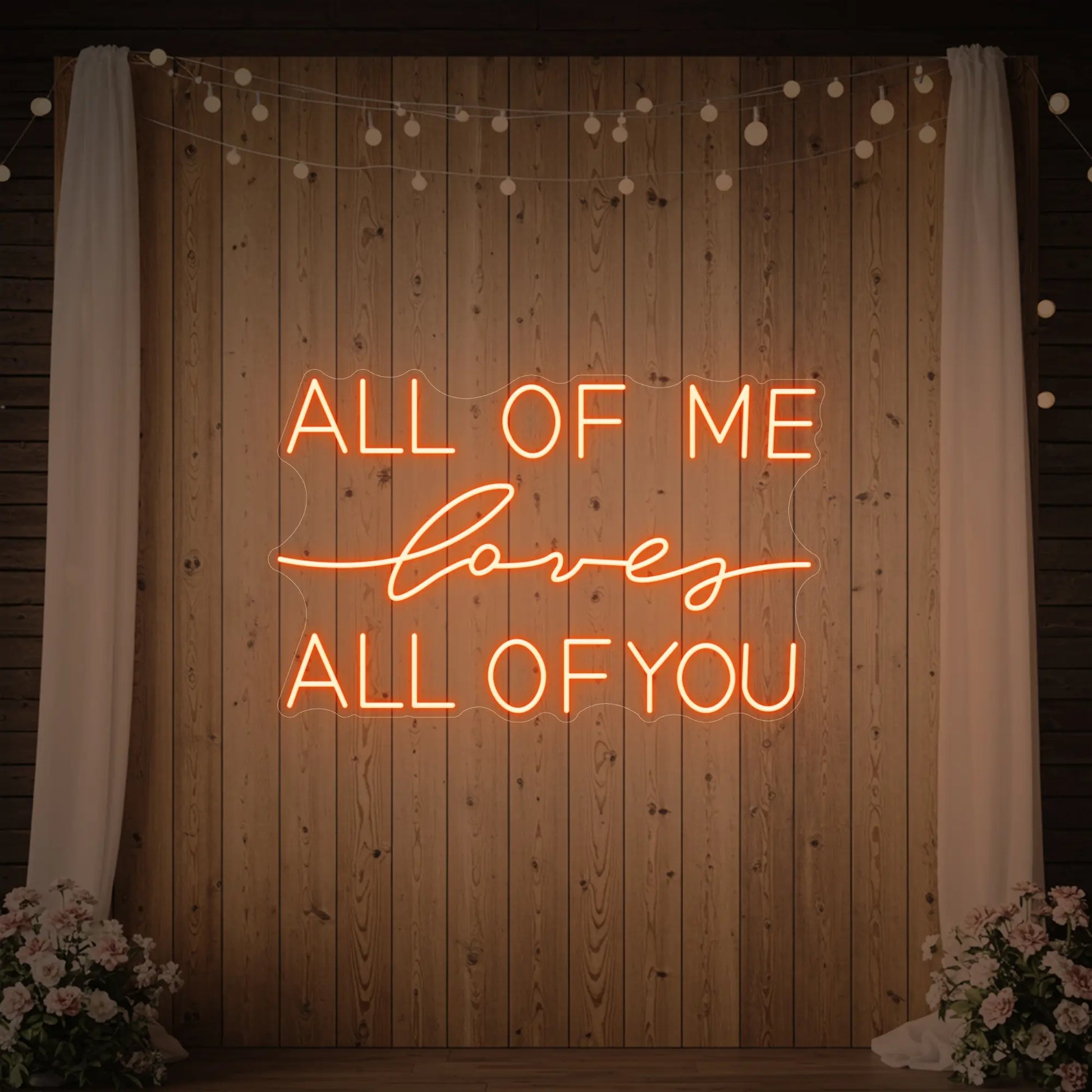 Enseigne lumineuse « Tout de moi, je t’aime tout entier »