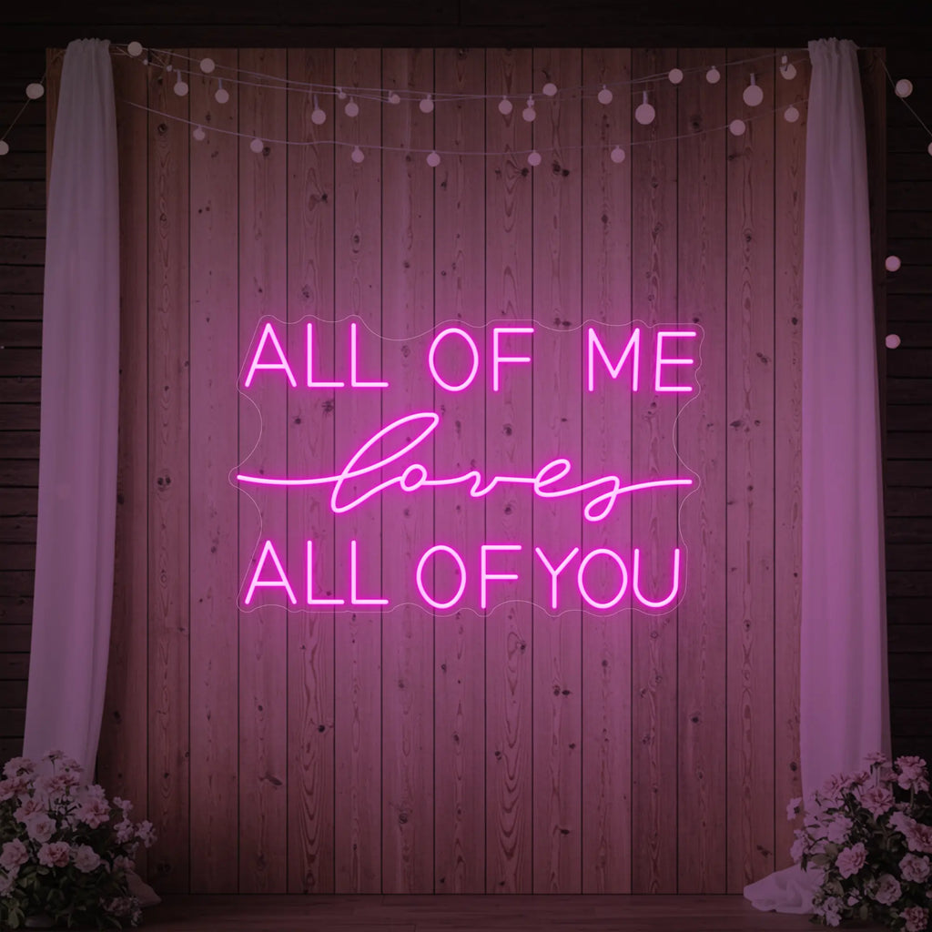 Enseigne lumineuse « Tout de moi, je t’aime tout entier »