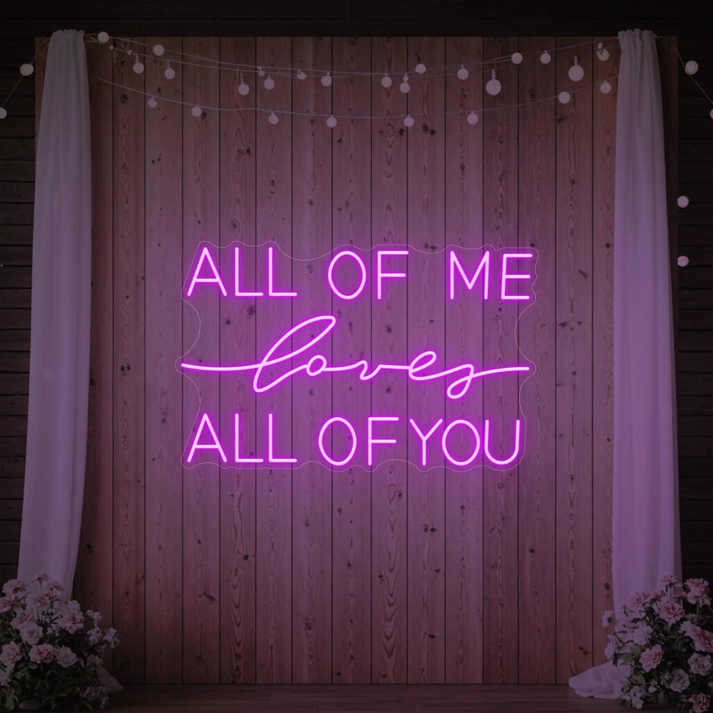 Enseigne lumineuse « Tout de moi, je t’aime tout entier »