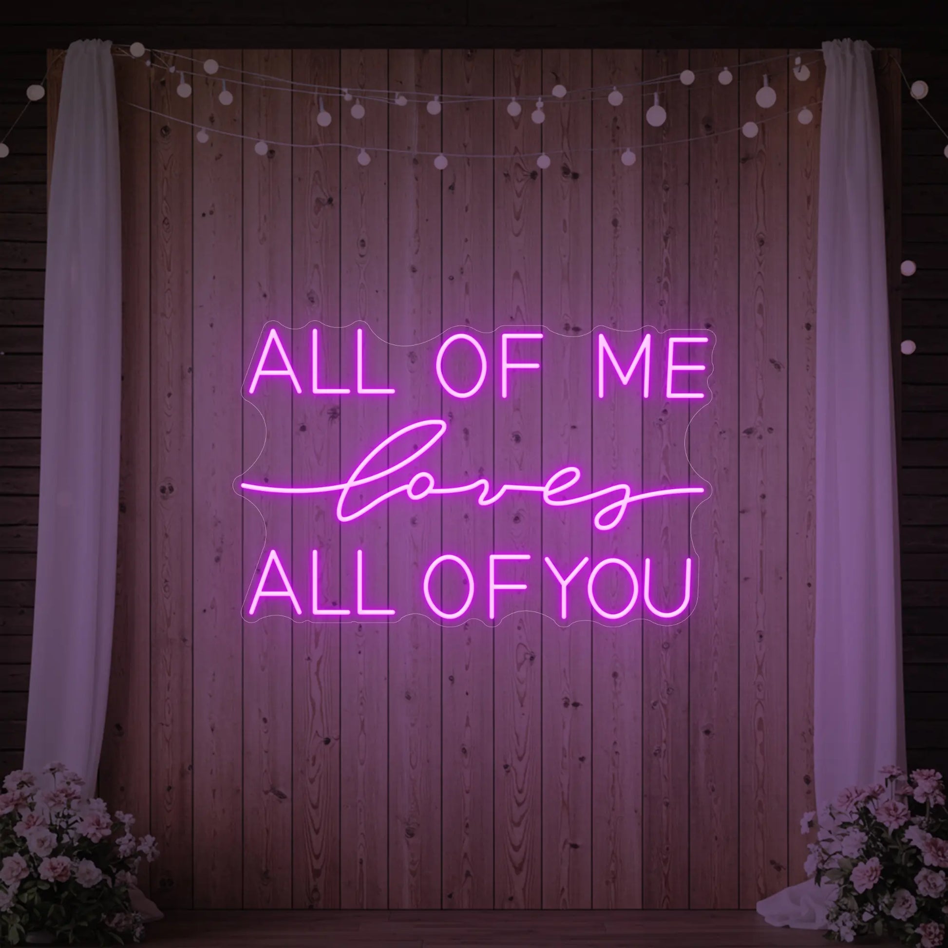 Enseigne lumineuse « Tout de moi, je t’aime tout entier »