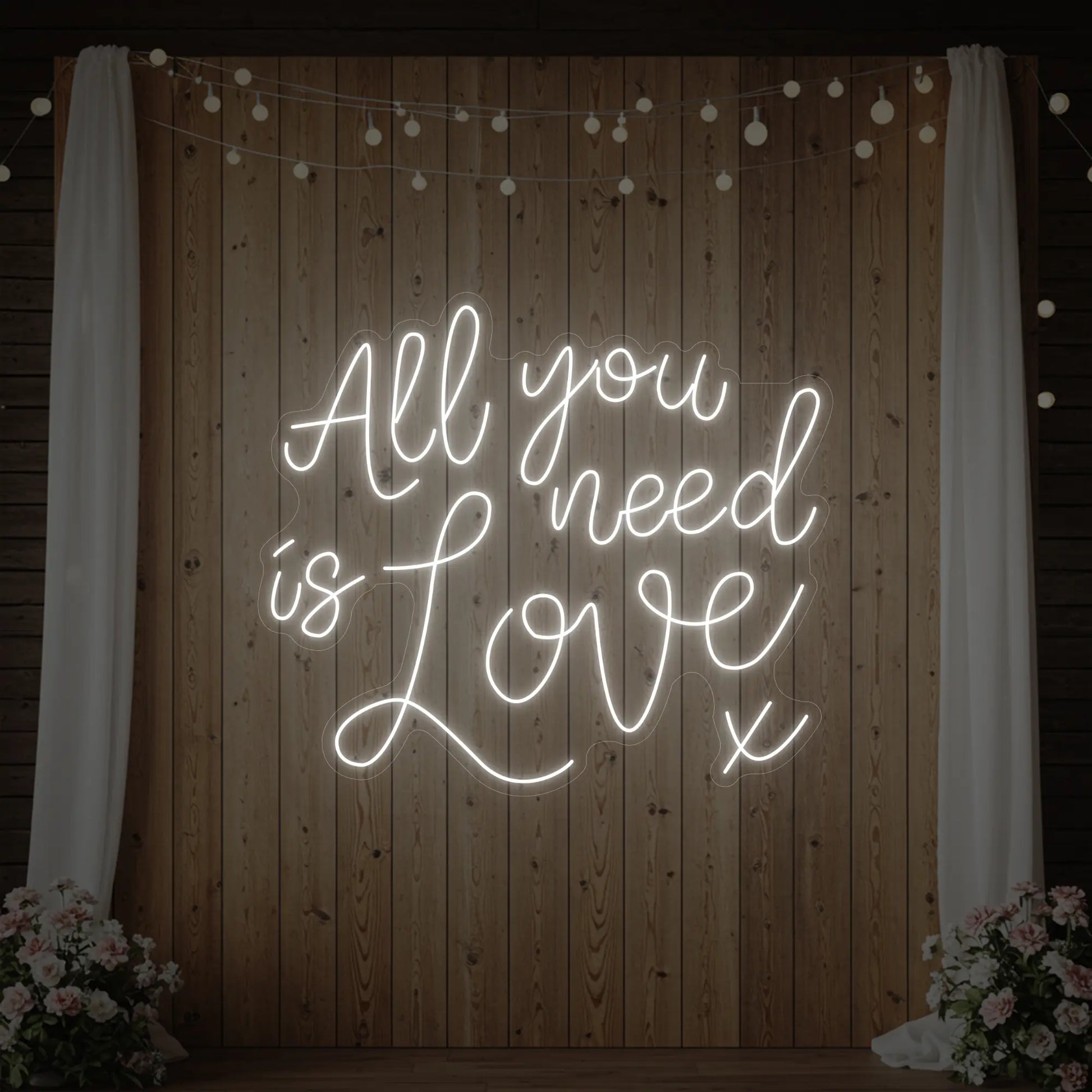 Tout ce dont vous avez besoin, c'est d'amour V1 Enseigne lumineuse