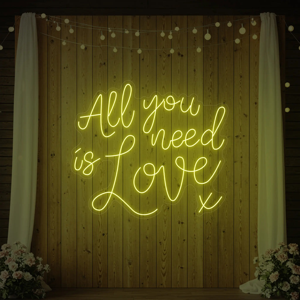 Tout ce dont vous avez besoin, c'est d'amour V1 Enseigne lumineuse