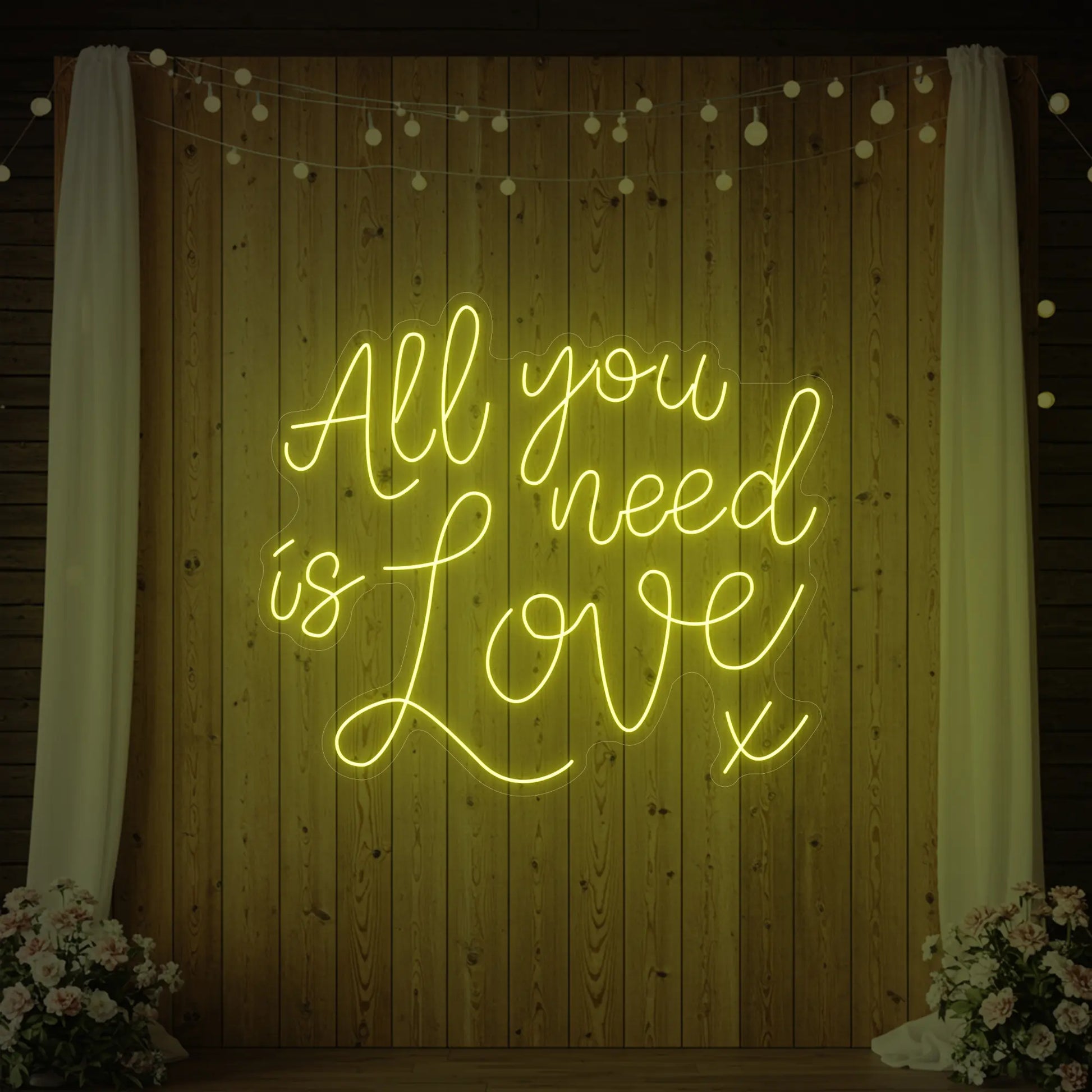 Tout ce dont vous avez besoin, c'est d'amour V1 Enseigne lumineuse