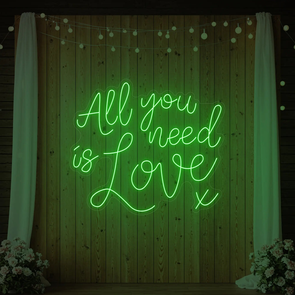 Tout ce dont vous avez besoin, c'est d'amour V1 Enseigne lumineuse