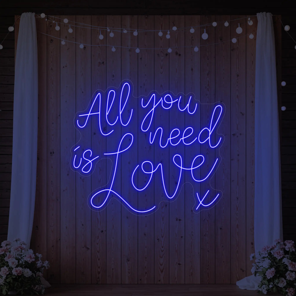 Tout ce dont vous avez besoin, c'est d'amour V1 Enseigne lumineuse