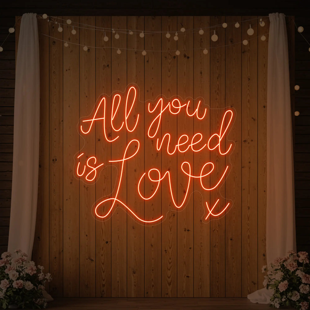 Tout ce dont vous avez besoin, c'est d'amour V1 Enseigne lumineuse