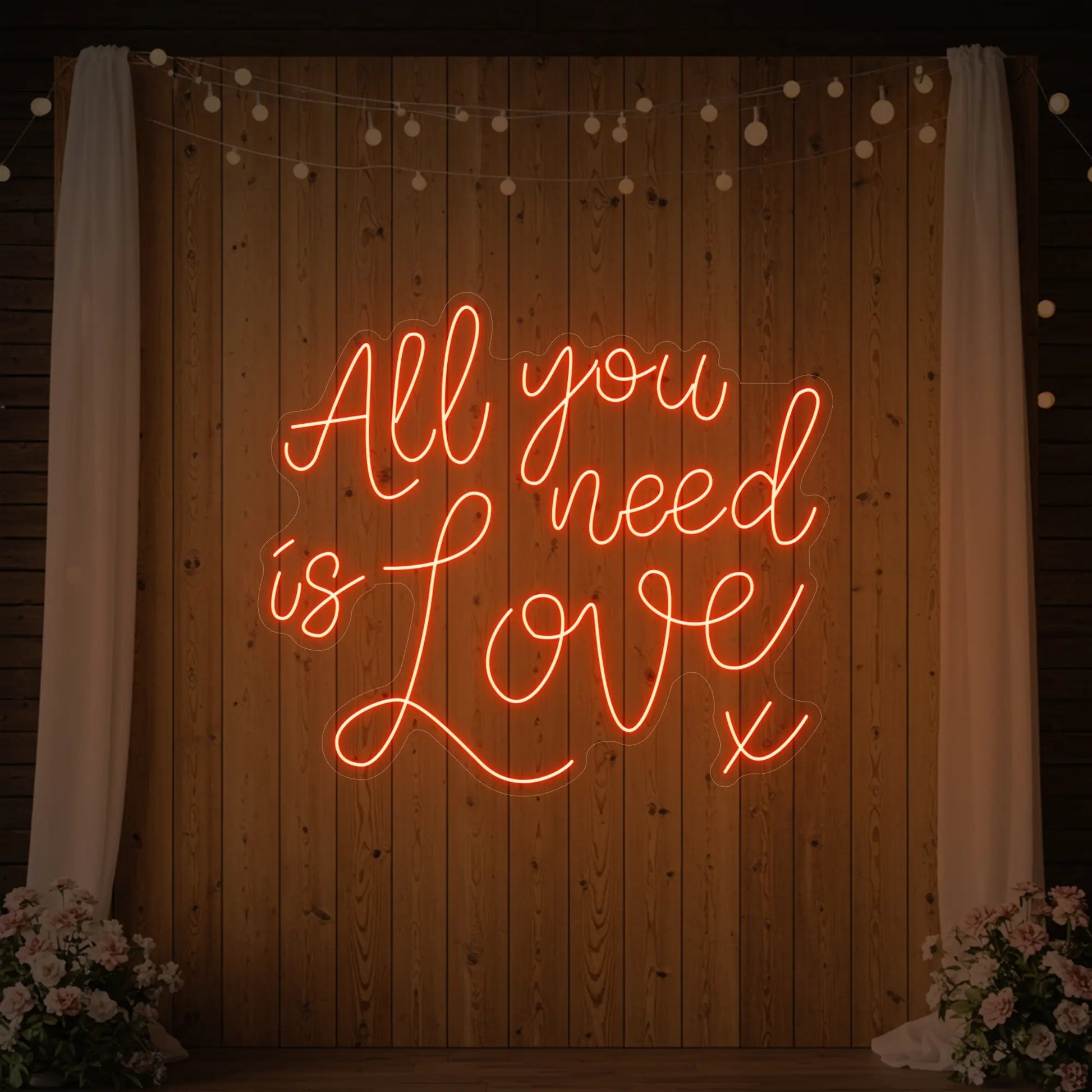 Tout ce dont vous avez besoin, c'est d'amour V1 Enseigne lumineuse