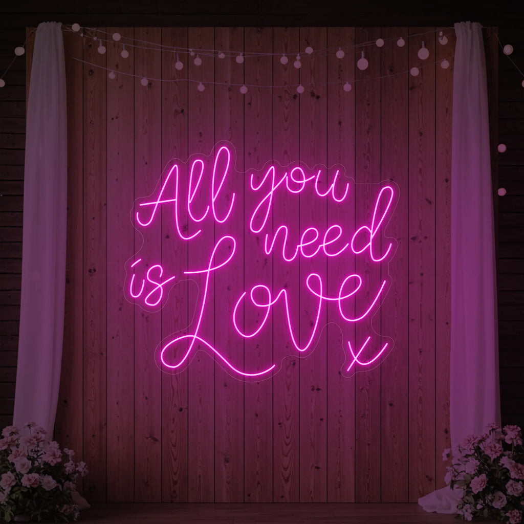 Tout ce dont vous avez besoin, c'est d'amour V1 Enseigne lumineuse