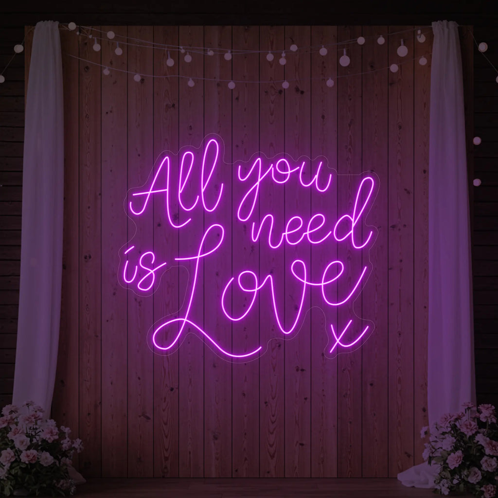 Tout ce dont vous avez besoin, c'est d'amour V1 Enseigne lumineuse