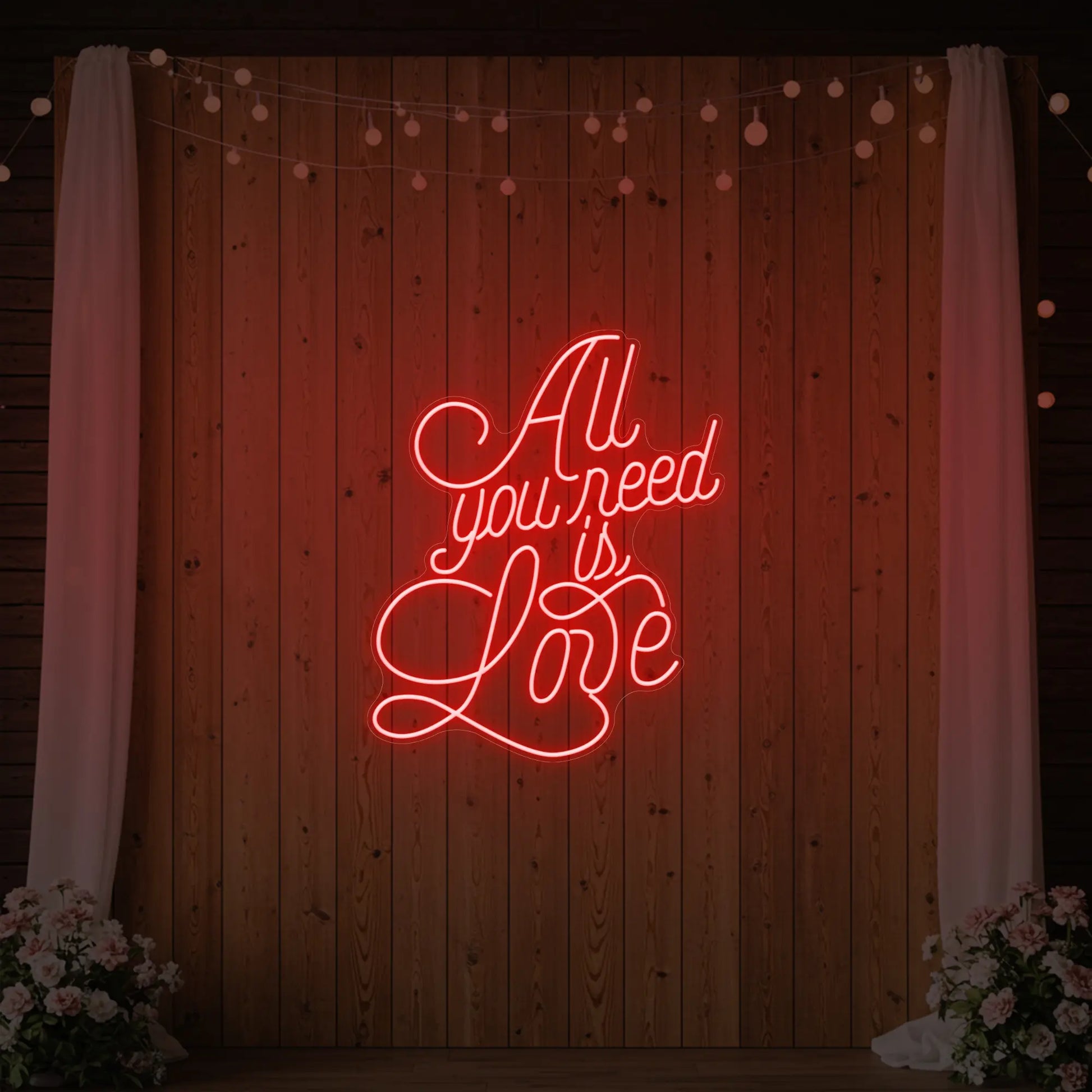 Enseigne lumineuse « Tout ce dont vous avez besoin, c'est d'amour » V2