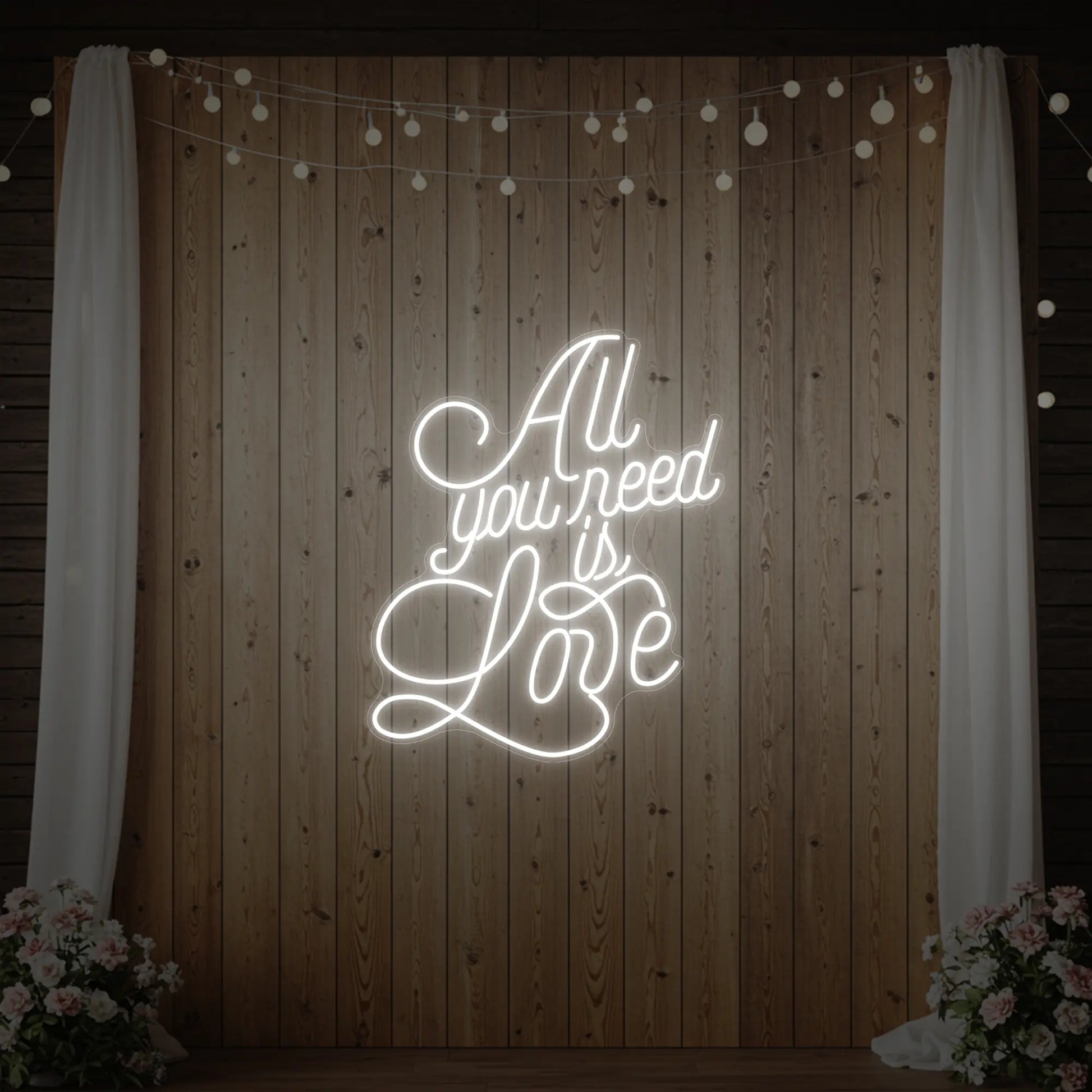 Enseigne lumineuse « Tout ce dont vous avez besoin, c'est d'amour » V2