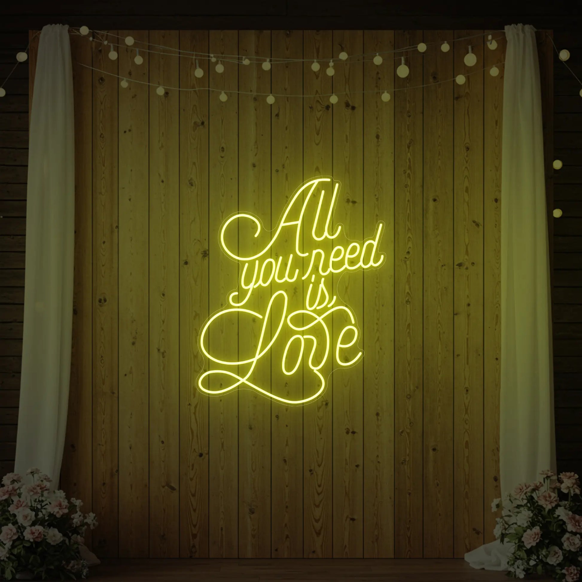 Enseigne lumineuse « Tout ce dont vous avez besoin, c'est d'amour » V2