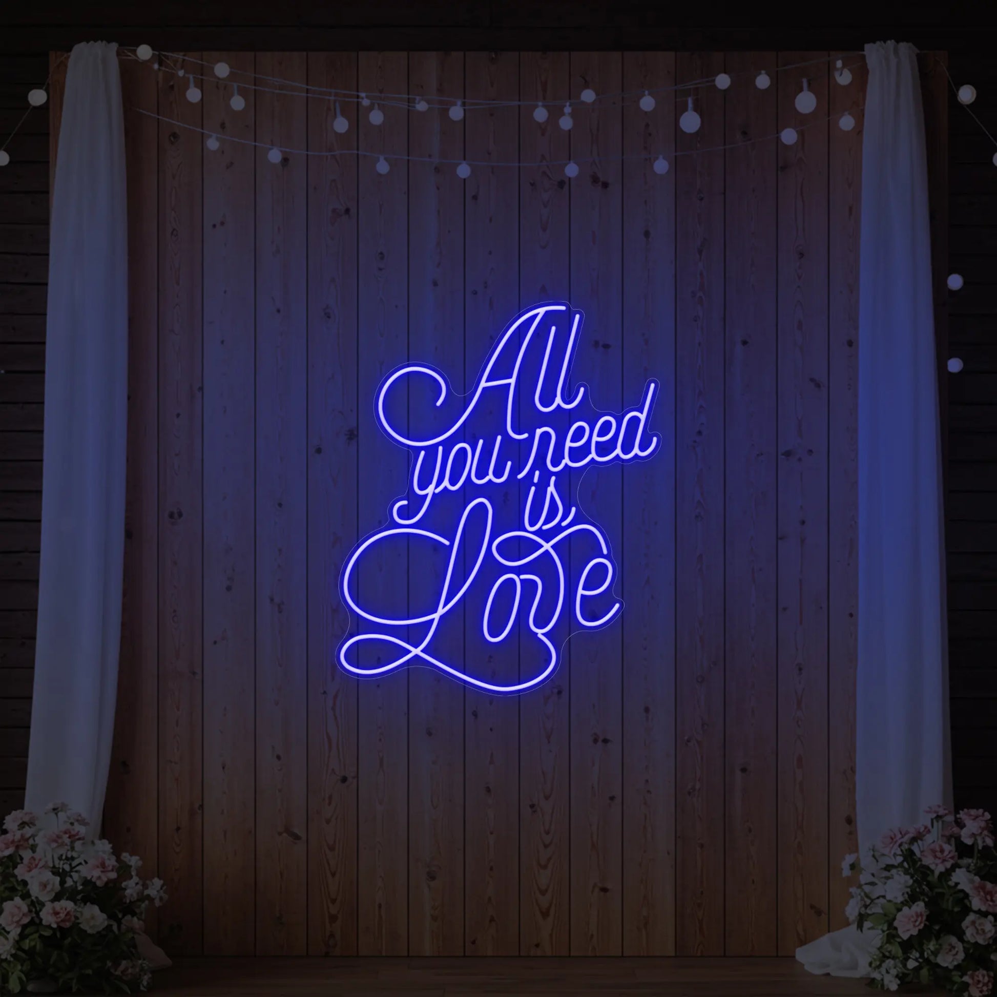 Enseigne lumineuse « Tout ce dont vous avez besoin, c'est d'amour » V2