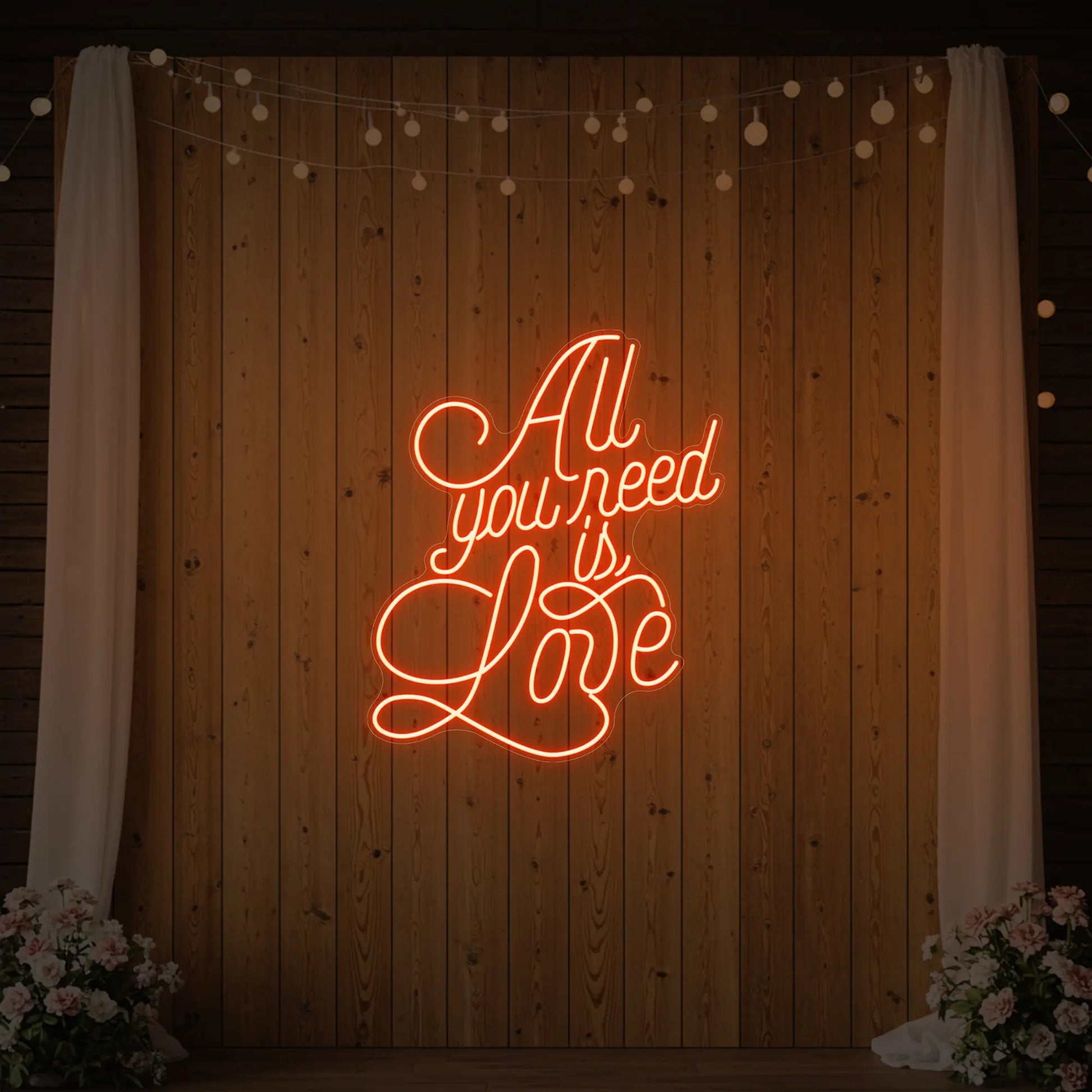 Enseigne lumineuse « Tout ce dont vous avez besoin, c'est d'amour » V2