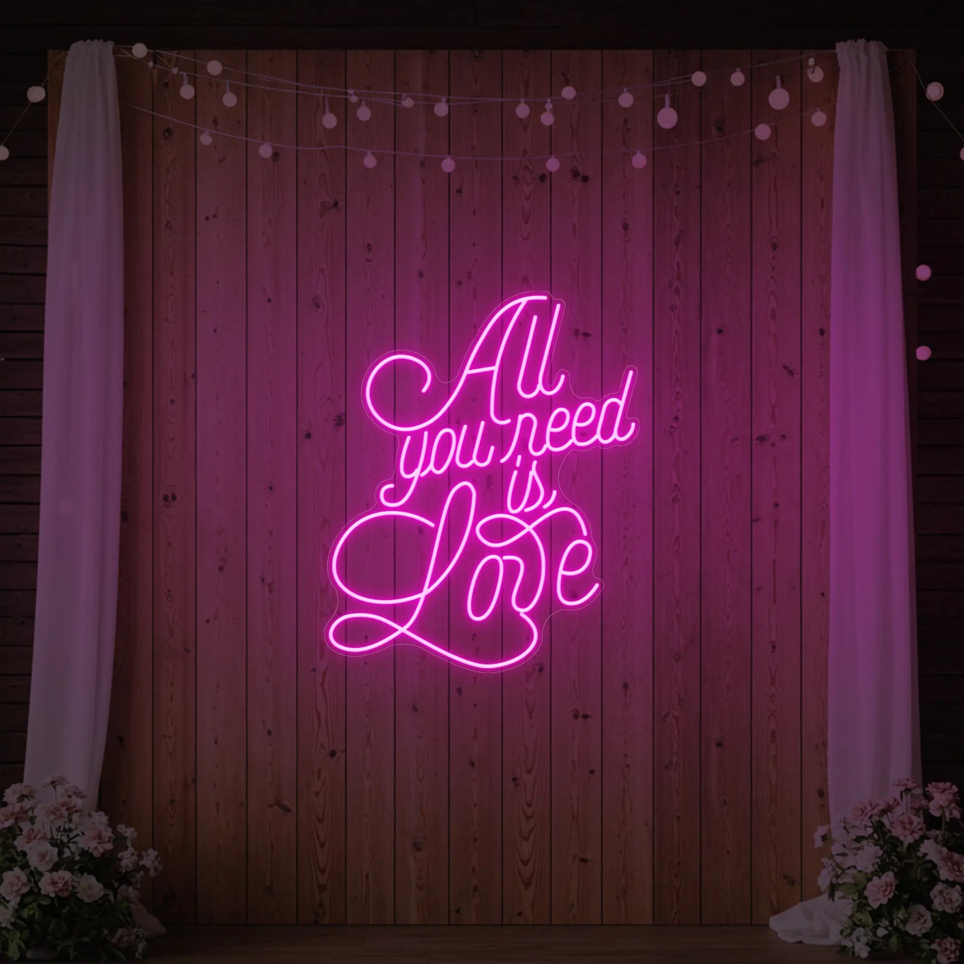 Enseigne lumineuse « Tout ce dont vous avez besoin, c'est d'amour » V2