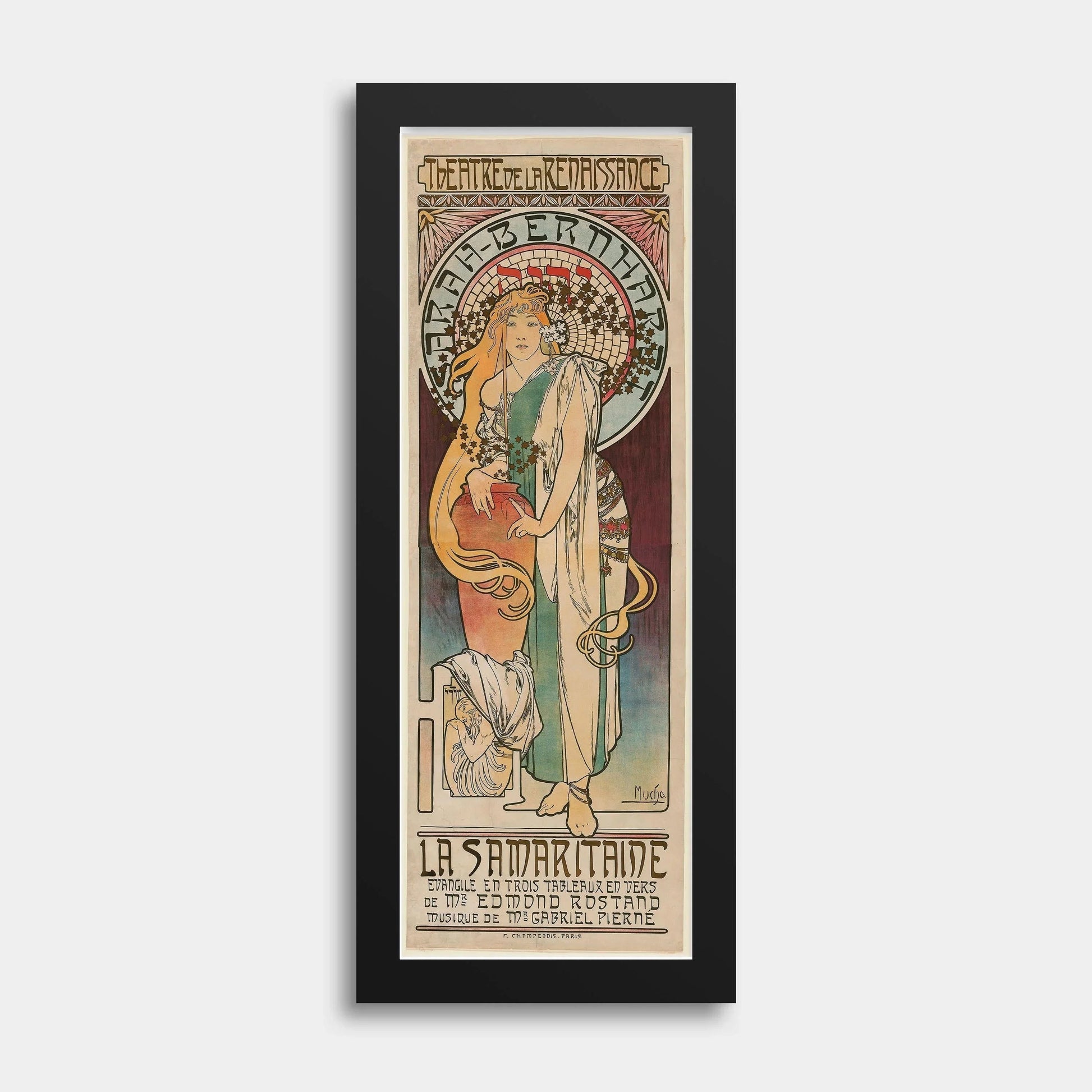 Alphonse Mucha La Samaritaine Vintage Theatre Poster: Framed Art Print