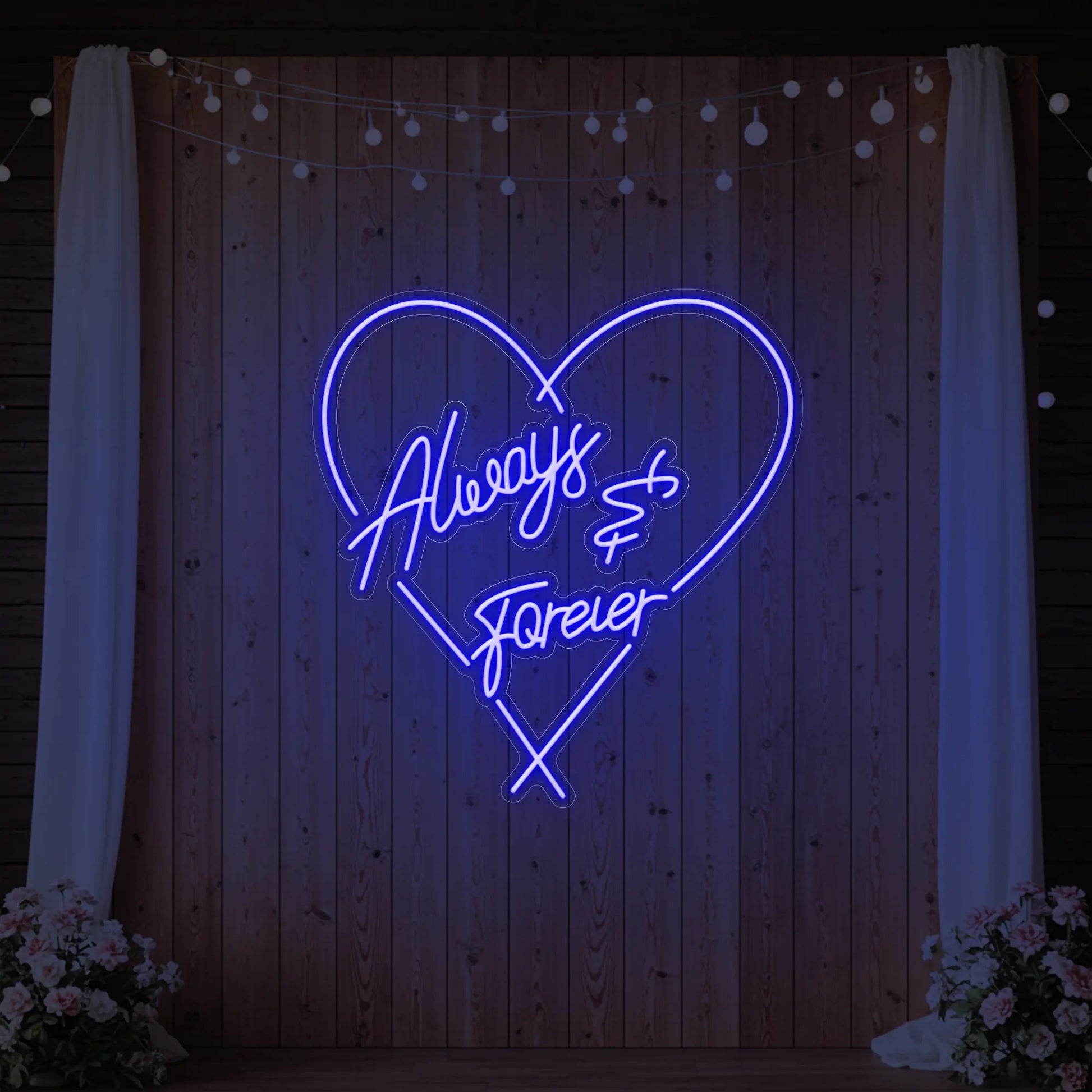 Enseigne lumineuse « Toujours et à jamais »