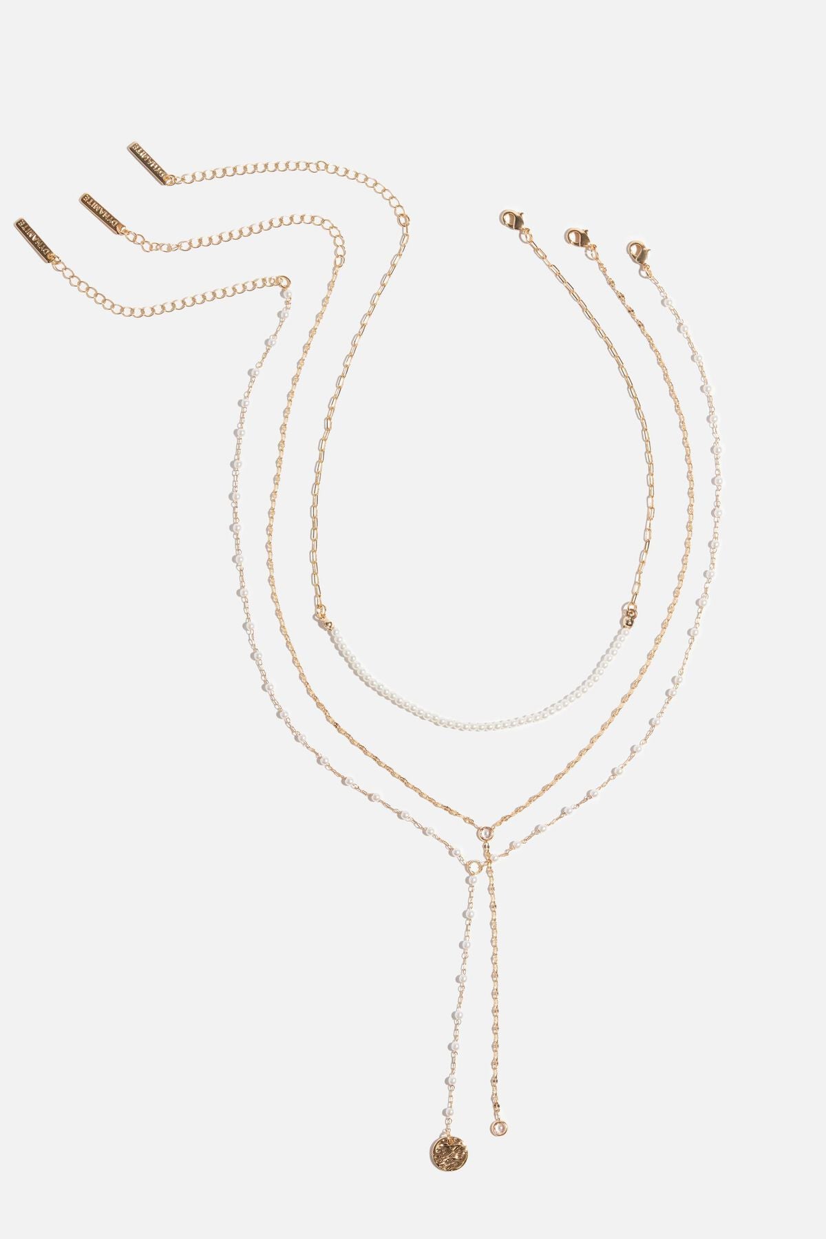 Collier en Y à mini perles superposées