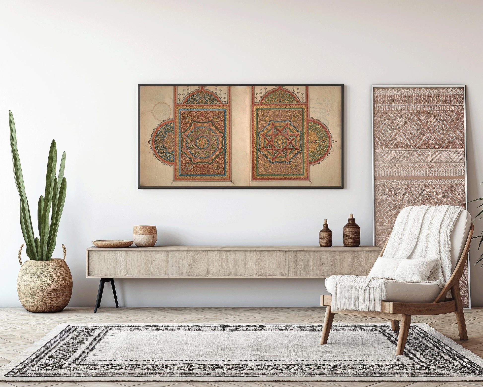 Ancient Quran Calligraphy Art Print: North African Islamic Design, Giclee Fine Art