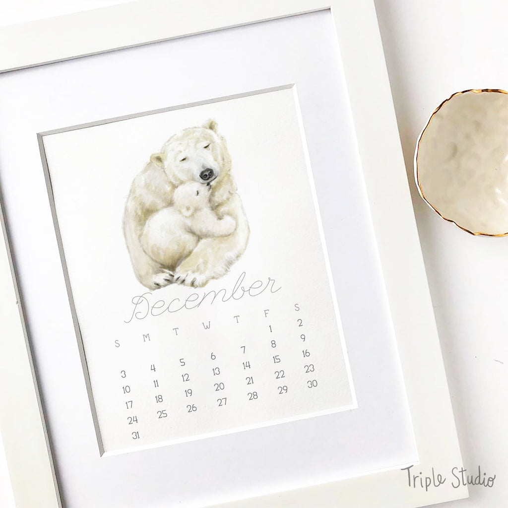 Calendrier de bureau 2026 : Bébé et Maman