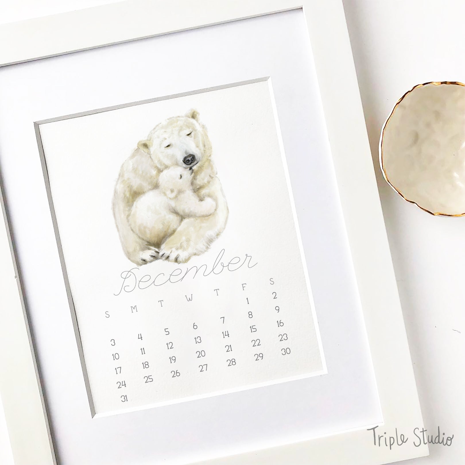 Calendrier de bureau 2026 : Bébé et Maman