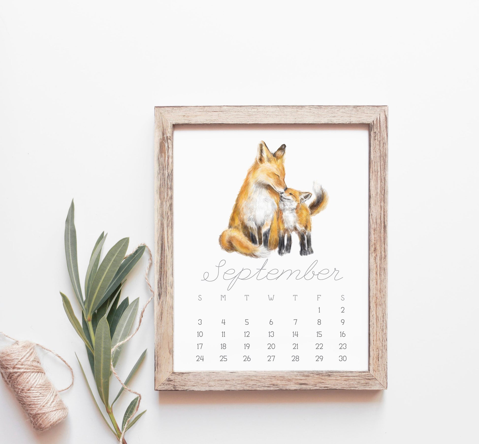 Calendrier de bureau 2026 : Bébé et Maman