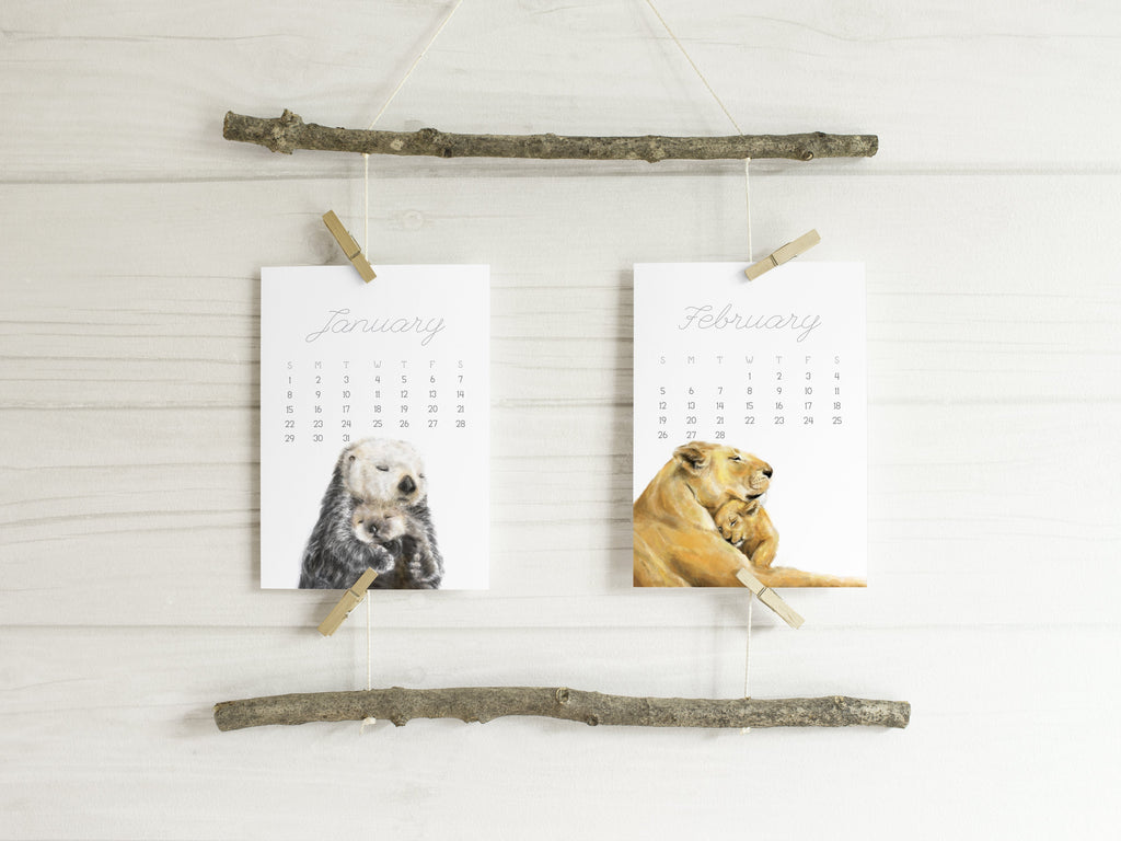 Calendrier de bureau 2026 : Bébé et Maman