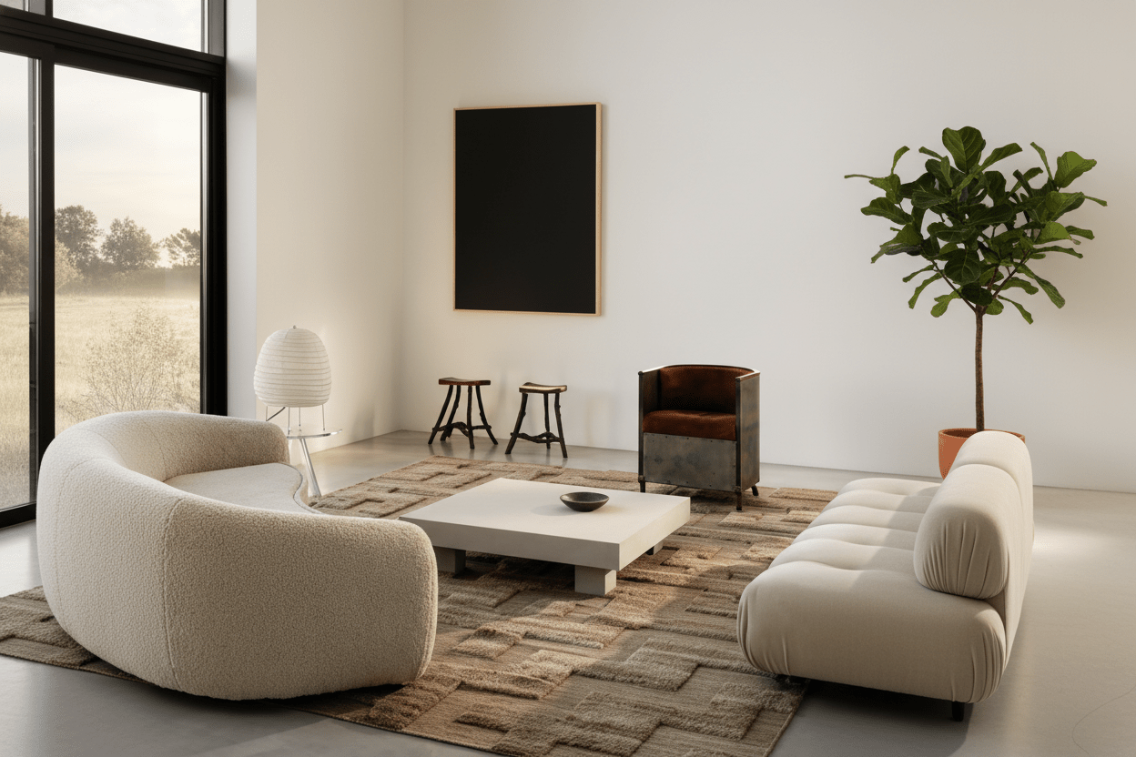 Artisan Maze Pattern Milk Silk Rug