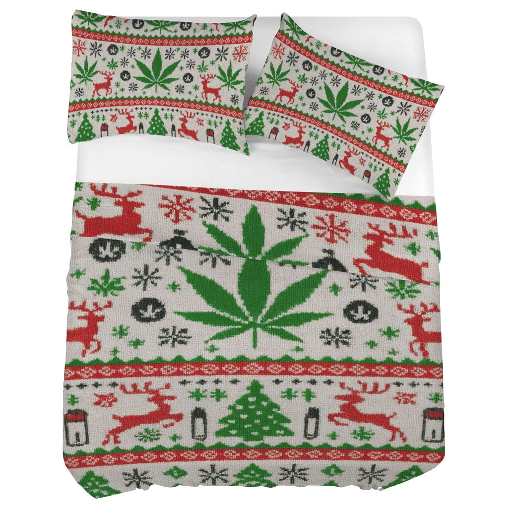 OG Xmas 4-Piece Bedding Set with Blank Fitted Sheet (Queen 68.9x82.7inch)